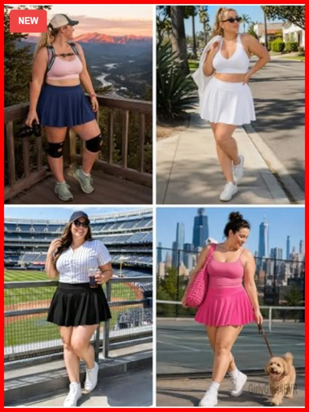 Women's Plus Size Athletic Skort with Pockets High Waisted A-Line Workout